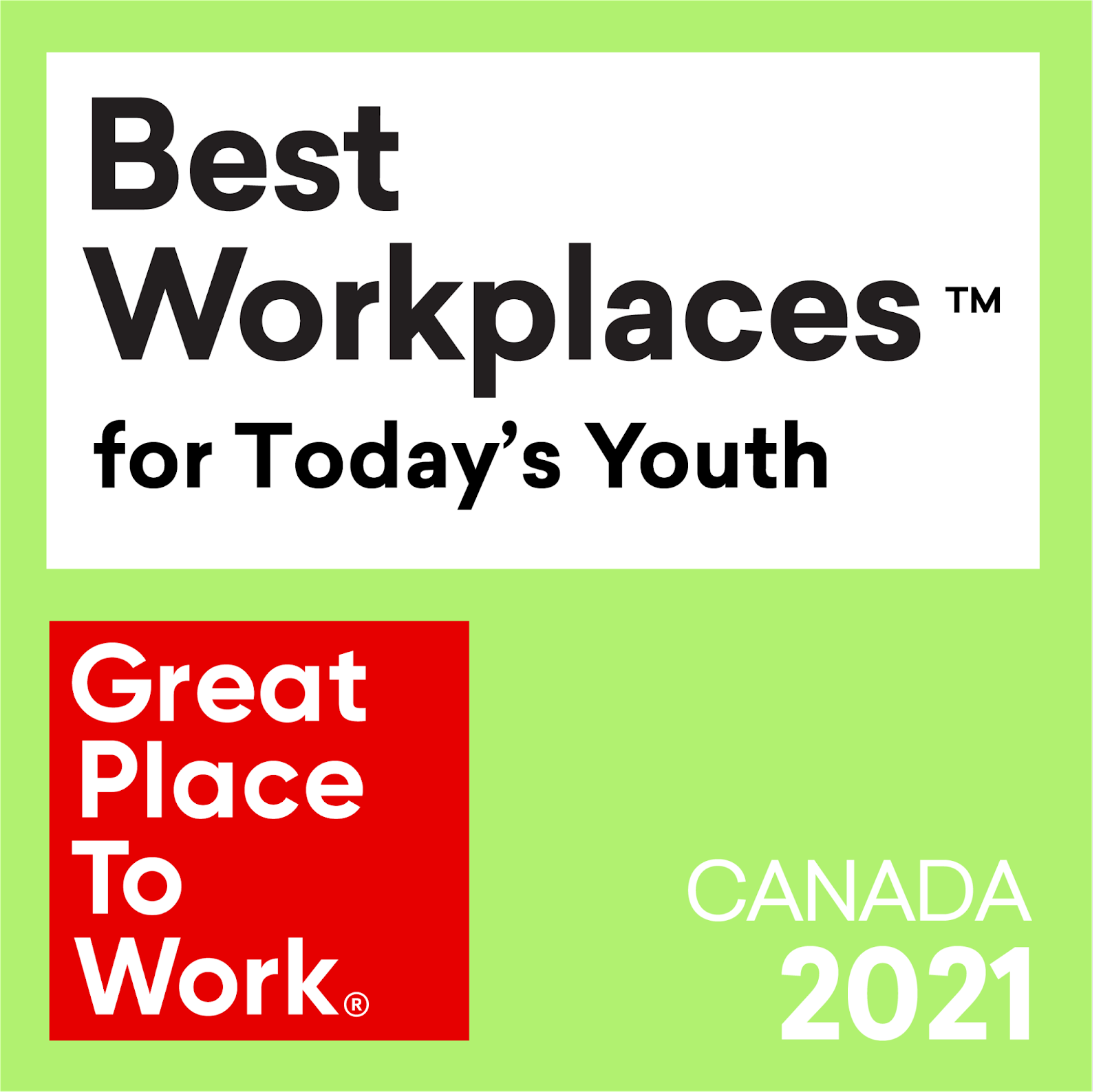Great place to work Best workplaces for Todays youth 2021